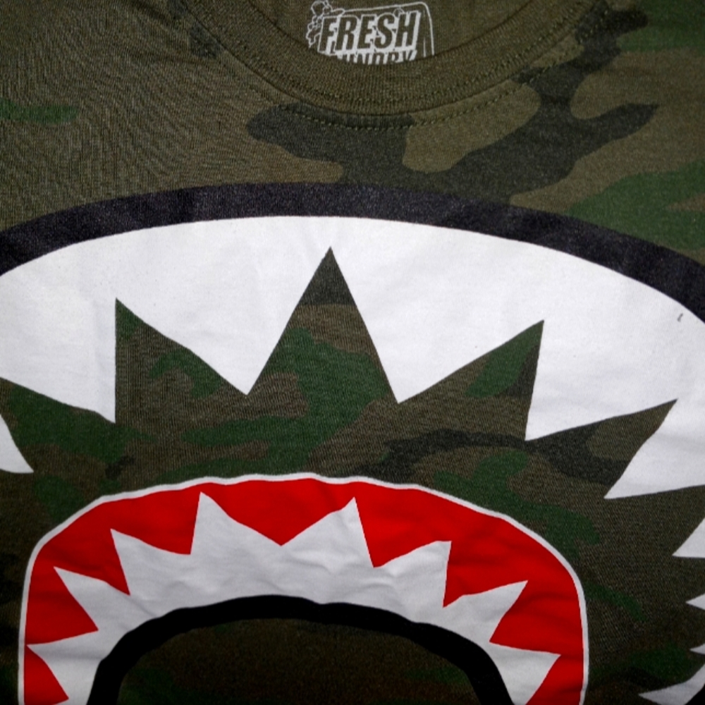 Fresh Laundry Boy's Green camo ✈ flying 🐯 tigers T-shirt. Comes with freebie.